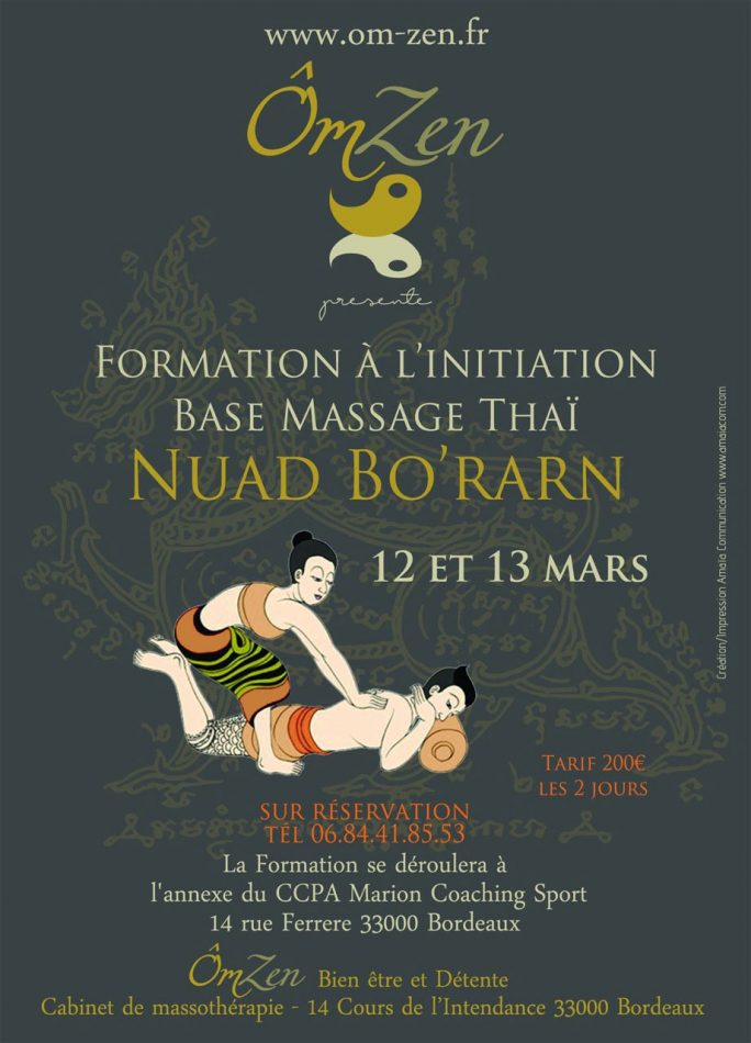 Formation en Mars 2016 avec Ôm Zen : Massage à Bordeaux