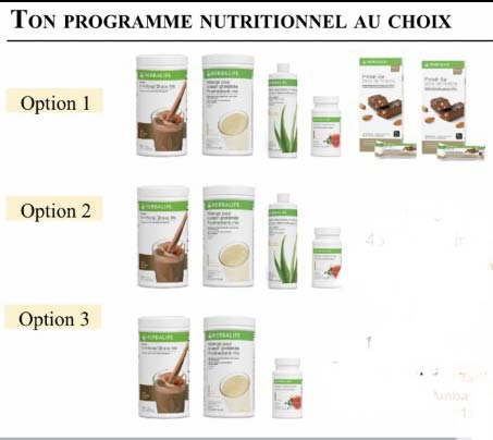 Produits : ton programme nutritionnel au choix